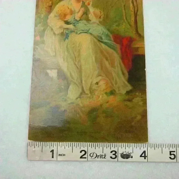 Victorian Art Print Mother Child Happy Hours Woods True & Co Antique 1880 - Picture 5 of 12